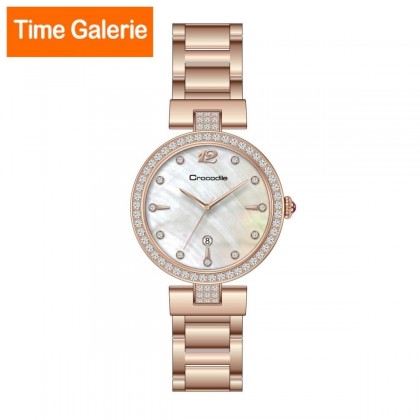 Crocodile CRDW6485.318 Elegance Women Watch with Mother of Pearl Dial Rose Gold Stainless Steel